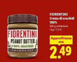 Lidl Fiorentini Crema di arachidi 100% offerta