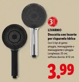 Lidl Livarno Doccetta con inserto per risparmio idrico offerta