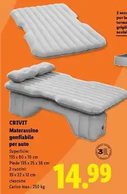 Lidl CRIVIT Materassino gonfiabile per auto offerta