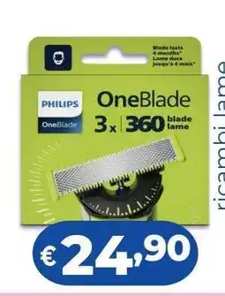 Acqua & Sapone PHILIPS OneBlade 3x 360 blade offerta