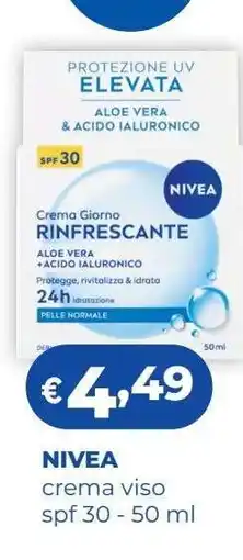 Acqua & Sapone NIVEA crema viso spf 30 - 50 ml offerta