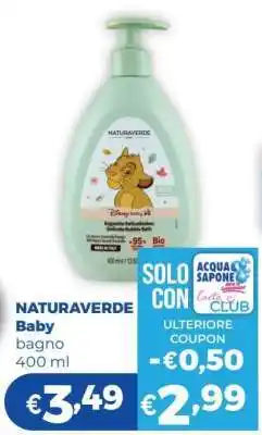 Acqua & Sapone NATURAVERDE Baby bagno offerta