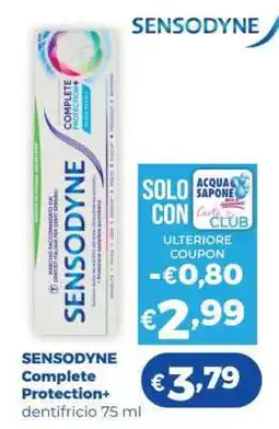 Acqua & Sapone SENSODYNE Complete Protection+ dentifricio 75 ml offerta