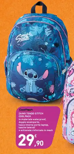 Spazio Conad Zaino tondo stitch CoolPack offerta