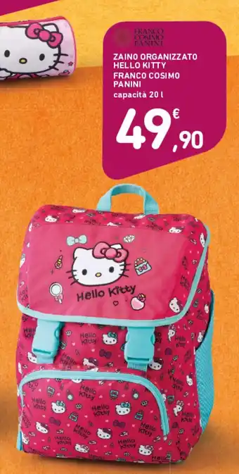 Zaino organizzato hello kitty franco cosimo panini