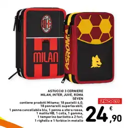 Spazio Conad ASTUCCIO 3 CERNIERE MILAN, INTER, JUVE, ROMA SEVEN offerta