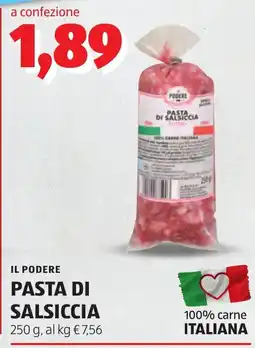 ALDI IL PODERE PASTA DI SALSAICCCIA offerta