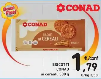 Spazio Conad Biscotti ai Cereali CONAD offerta
