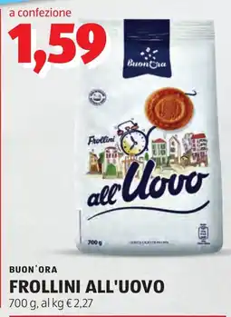 ALDI BUON'ORA FROLLINI ALL'UOVO offerta
