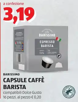 ALDI BARISSIMO CAPSULE CAFFÈ BARISTA offerta