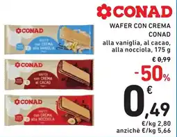 Spazio Conad WAFER CON CREMA CONAD offerta
