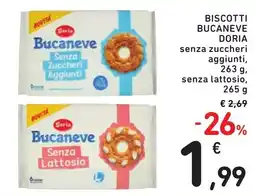 Spazio Conad Biscotti Bucaneve Doria senza zuccheri aggiunti offerta