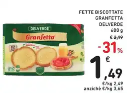 Spazio Conad Fette biscottate Granfetta Delverde offerta