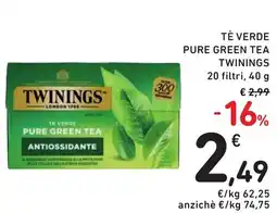 Spazio Conad TÈ VERDE PURE GREEN TEA TWININGS offerta