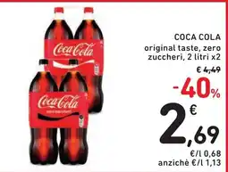 Spazio Conad Coca-Cola zero zuccheri offerta