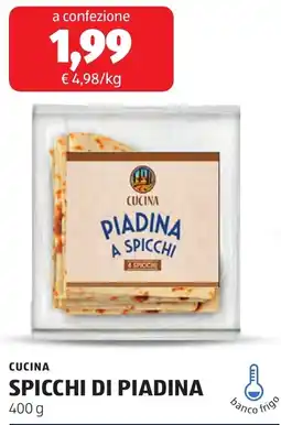 ALDI CUCINA SPICCHI DI PIADINA offerta