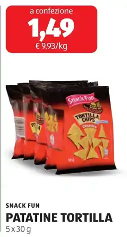 ALDI SNACK FUN PATATINE TORTILLA offerta