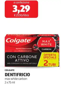 ALDI Colgate dentifricio max white carbon offerta