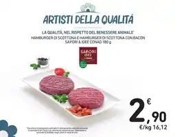 Spazio Conad Hamburger di scottona e hamburger di scottona con bacon SaporI & Idee CONAD offerta
