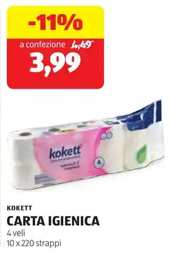 ALDI KOKETT CARTA IGIENICA offerta