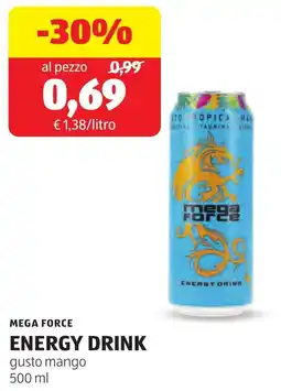 ALDI MEGA FORCE ENERGY DRINK offerta