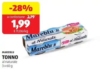 ALDI MAREBLU TONNO al naturale offerta