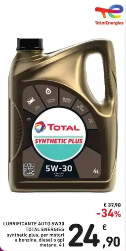 Spazio Conad LUBRIFICANTE AUTO 5W30 TOTAL ENERGIES offerta