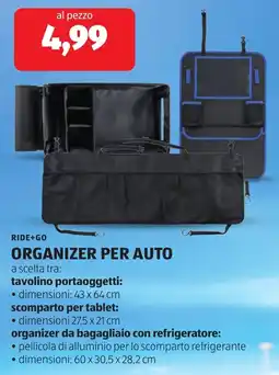 ALDI RIDE+GO ORGANIZER PER AUTO offerta