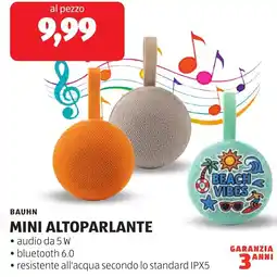 ALDI Bauhn mini altoparlant offerta