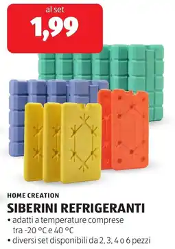 ALDI HOME CREATION SIBERINI REFRIGERANTI offerta