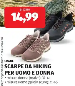 ALDI CRANE SCARPE DA HIKING PER UOMO E DONNA offerta