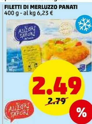 PENNY Filetti di merluzzo panati 400 g offerta