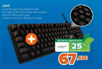 Expert G g413 gaming keyboard tastiera usb nero offerta