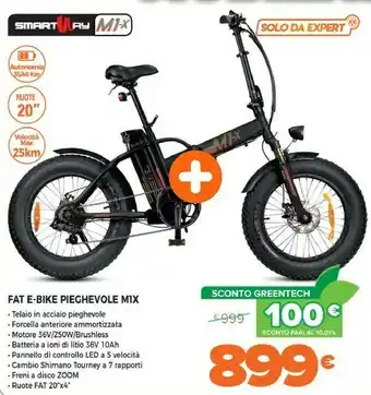 Expert Fat e-bike pieghevole m1x offerta