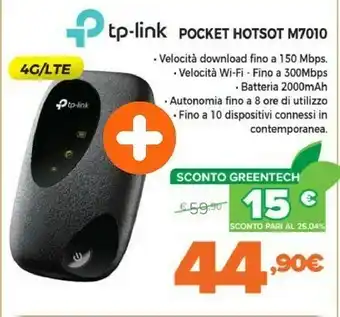 Expert Tp-link m7010 / mobile router router wireless banda singola (2.4 ghz) 4g offerta