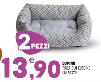 Domino proj. blu cuscino cm 60x70