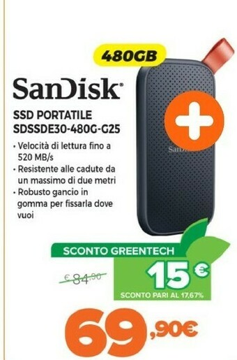 Expert Sandisk ssd portatile sdssde30-480g-g25 offerta