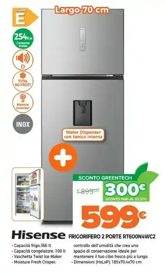 Expert Hisense frigorifero rt600n4wc4 offerta