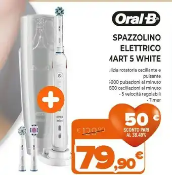 Expert Oral-b smart 5 5000n white adulto spazzolino rotante-oscillante bianco offerta