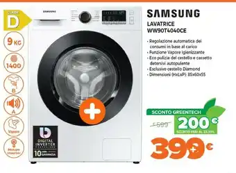 Expert Ww90t4040ce/ec lavatrice caricamento frontale 9 kg 1400 giri/min d bianco offerta