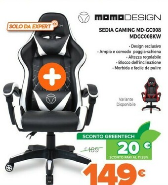 Expert Sedia gaming md-gc008 mdgc008kw offerta