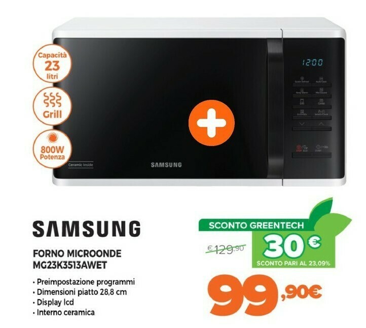 Forno microonde mg23k3513awet offerta di Expert