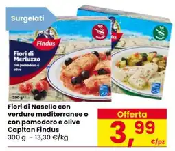 Eurospar Fiori di Nasello con verdure mediterranee o con pomodoro e olive Capitan Findus offerta