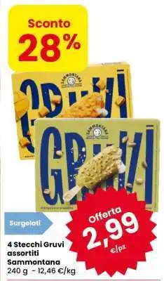 Eurospar 4 Stecchi Gruvi assortiti Sammontana offerta