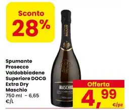 Eurospar Spumante Prosecco Valdobbiadene Superiore DOCG Extra Dry Maschio offerta