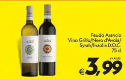 Iper Super Conveniente Feudo Arancio Vino Grillo/Nero d'Avola/Syrah/Inzolia D.O.C. offerta