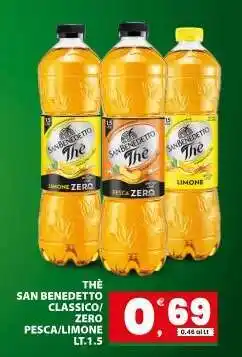 Eurospar THÈ SAN BENEDETTO CLASSICO/ZERO PESCA/LIMONE LT.1.5 offerta