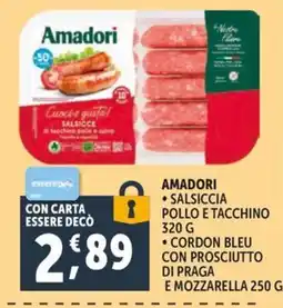 Deco Supermercati AMADORI SALSICCIA POLLO E TACCHINO offerta