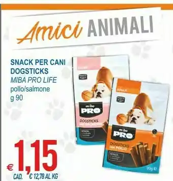 MD Discount Miba pro life snack per cani dogsticks pollo/ salmone offerta