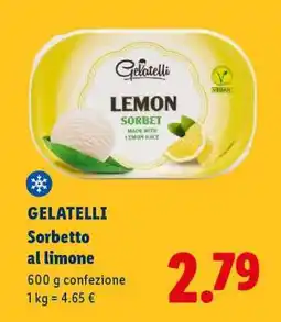 Lidl Gelatelli Sorbetto al limone offerta